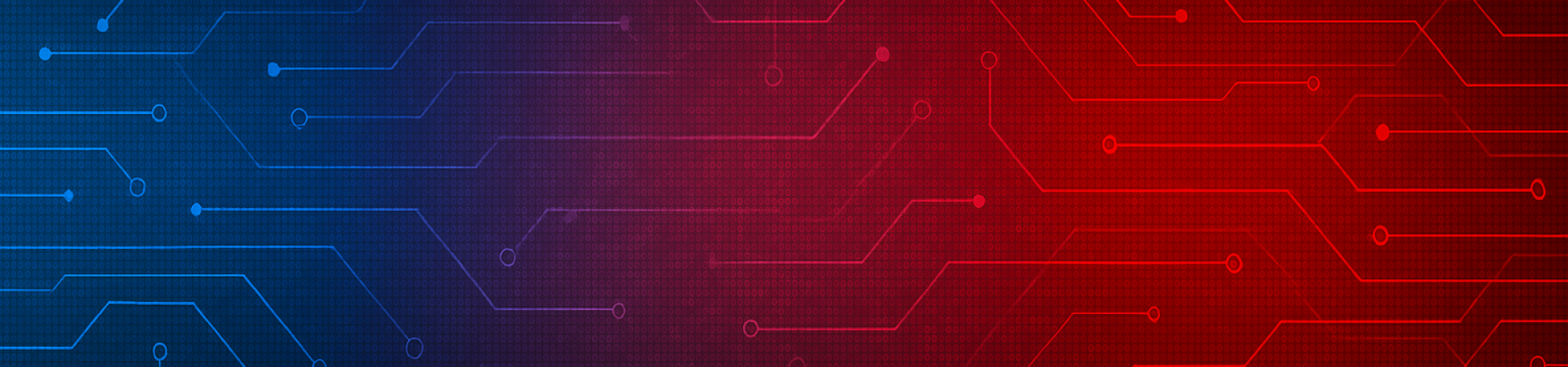 Banner lives Fundo degradê vermelho e azul sobre circuitos